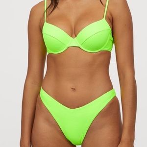 H&M Lime Neon Green Bikini Set